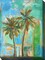 Outdoor Living and Style Blue and Green Modern Palms Outdoor Canvas Rectangular Wall Art Decor 40" x 30"